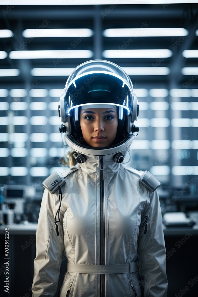A researcher at a chemical and medical laboratory stands dressing in a protective suit and helmet. Modern technologies, the study of viruses, bacteria, vaccines, Epidemic, science concepts. A researcher at a chemical and medical laboratory stands dressing in a protective suit and helmet. Modern technologies, the study of viruses, bacteria, vaccines, Epidemic, science concepts.