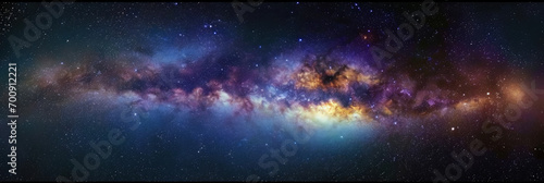  background with space, Clouds streak across the Milky Way, galaxy with stars on night starry sky Panorama view universe space, photo