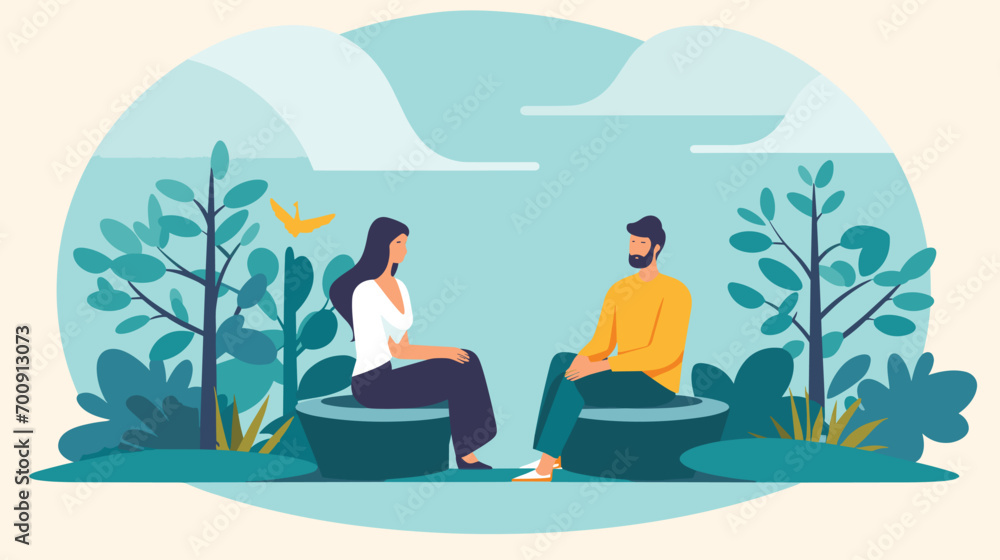 importance of mental health services in a vector scene featuring therapists, counselors, and individuals engaged in mental health support.