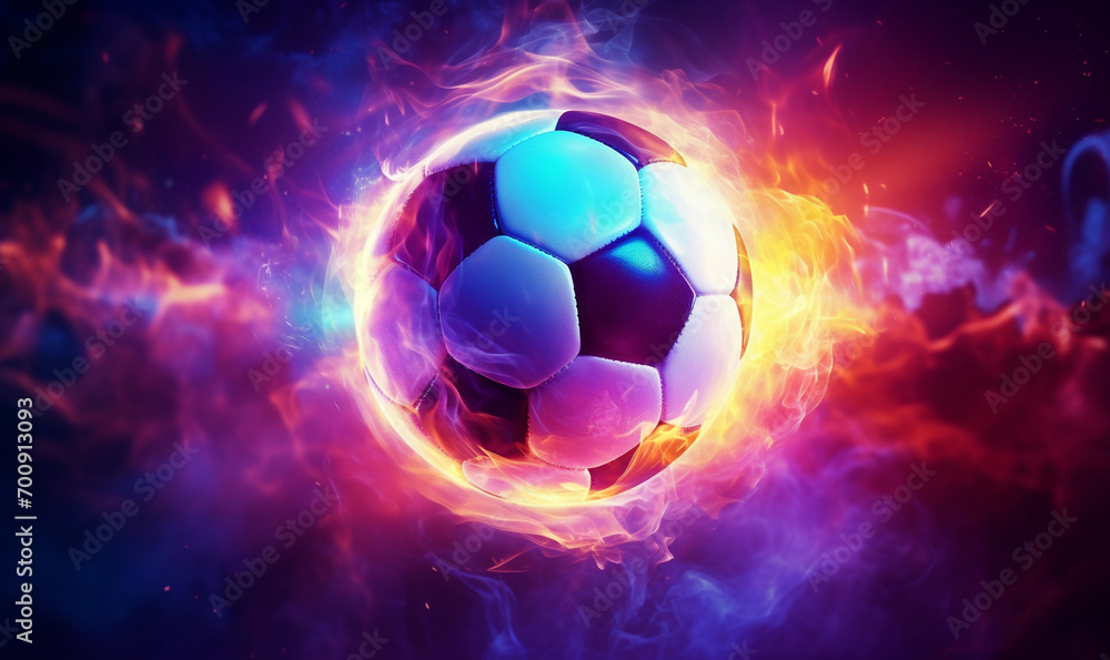 Naklejka premium hell leuchtender farbenfroher Fussball