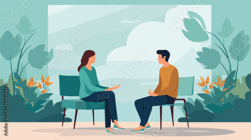 importance of mental health services in a vector scene featuring therapists, counselors, and individuals engaged in mental health support.
