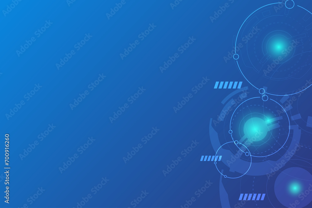 Blue Technology background with Network particles element. Future concept template with free space for edit and design. Circle line with gear. Blue Technology background with Network particles element. Future concept template with free space for edit and design. Circle line with gear.