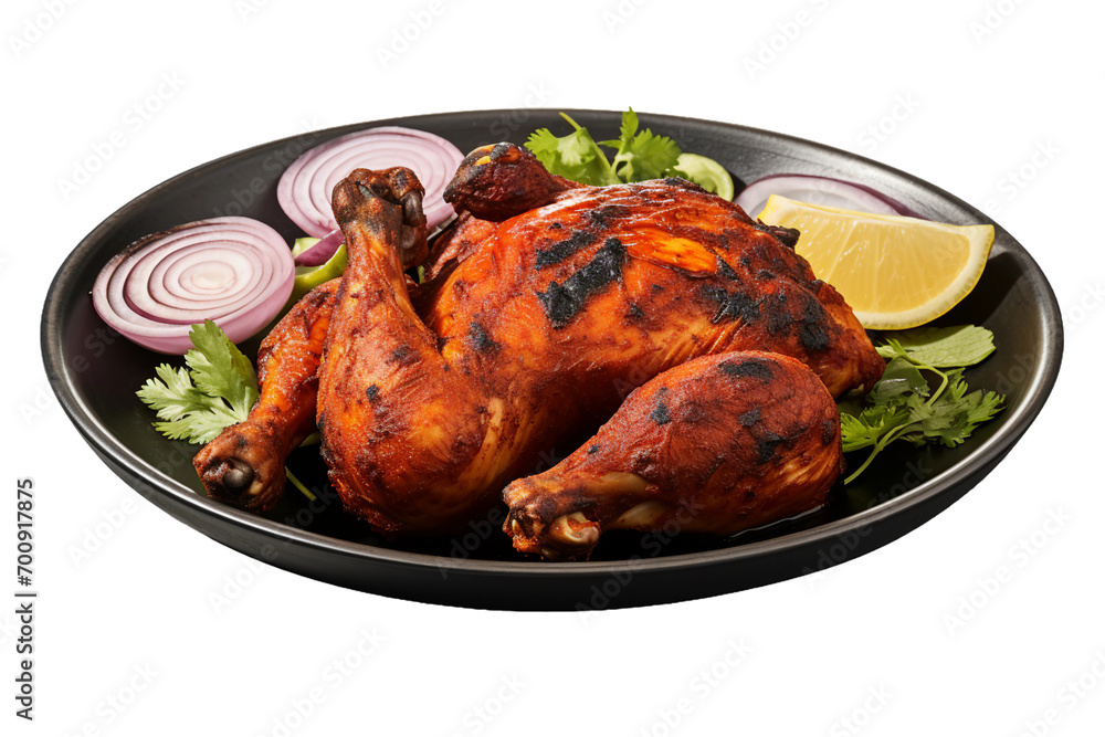Tandoori Chicken, transparent background, isolated image, generative AI Tandoori Chicken, transparent background, isolated image, generative AI