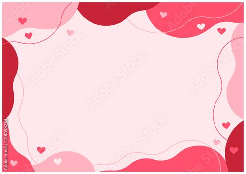 バレンタインデーに使えるかわいいハートのバレンタインフレーム背景素材5薄ピンク