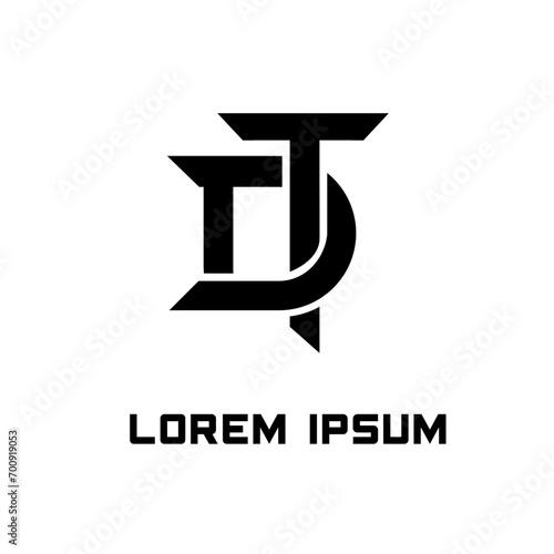 DT logo design. Initial letter DT logo design. DT logo monogram design vector template.