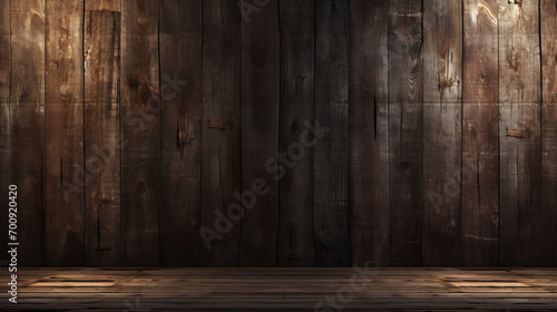 Wooden interior texture background. AI generative.