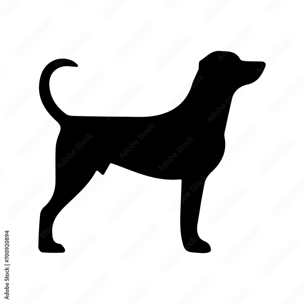Silhouette of a dog, Black dog, Vector