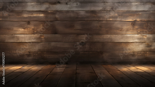 Wooden interior texture background. AI generative.