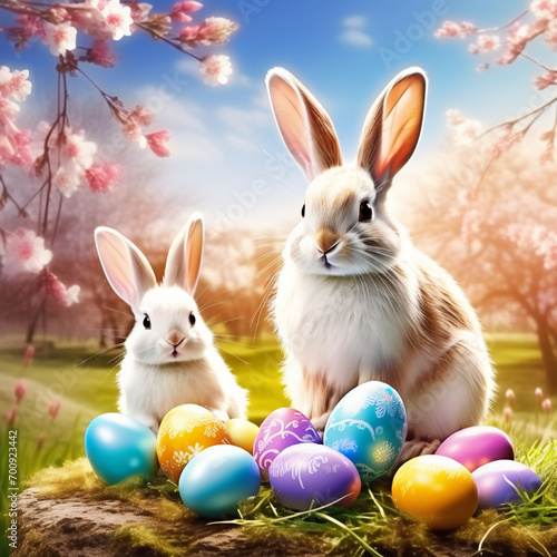 easter bunny with eggs © Palwasha