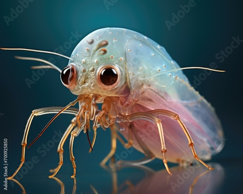 A close up of a bug with big eyes. Generative AI.