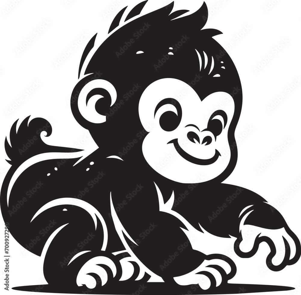 Cheerful Cartoon Monkey Cheerful Cartoon Monkey