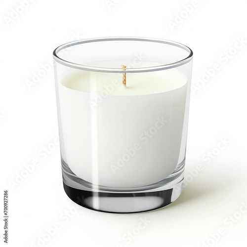 Aroma candle in glass isolated on white background