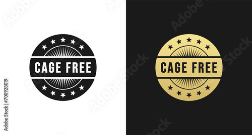 Cage free stamp or Cage free label vector isolated. Best Cage free stamp for product packaging design element. Simple Cage free stamp for packaging design element.