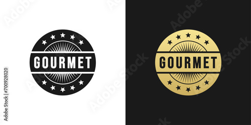 Gourmet products stamp or label vector isolated. Best Gourmet products label for packaging design element.