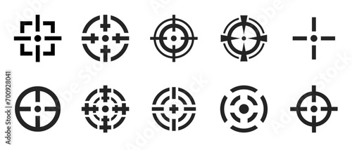 vector set of firearm sights collection. aim, firearm, gun, weapon