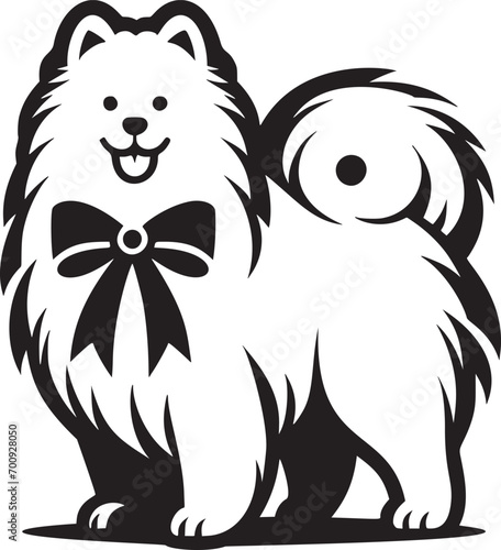 Fluffy Samoyed Dog Silhouette