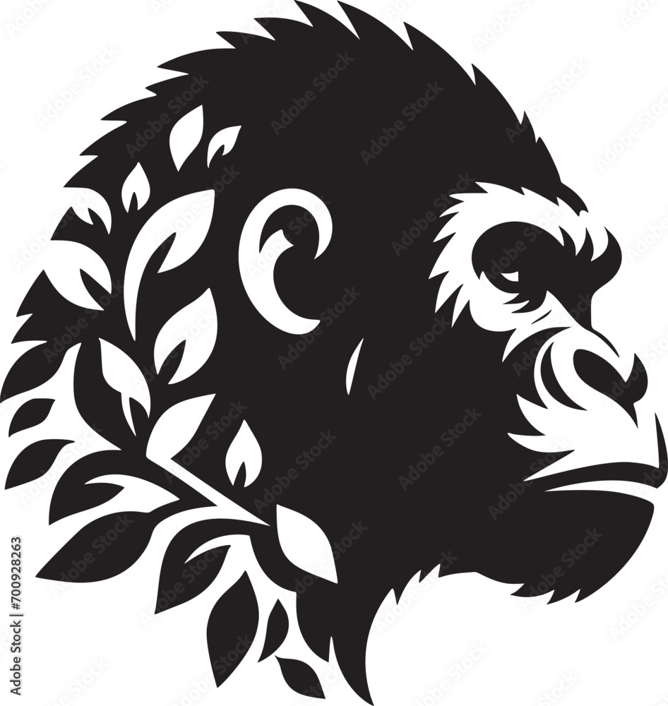 Leafy Gorilla Silhouette Leafy Gorilla Silhouette