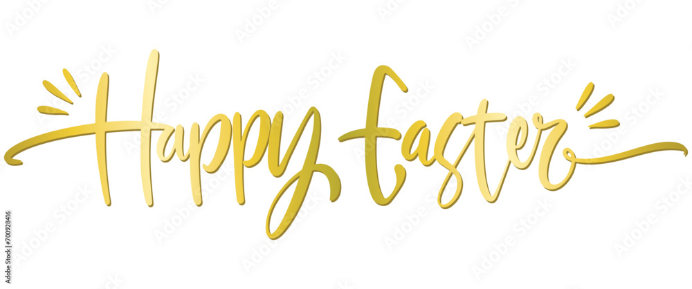 happy Easter Hand drawn calligraphy and brush pen lettering. design for holiday greeting card and invitation of the happy Easter day. Vector eps