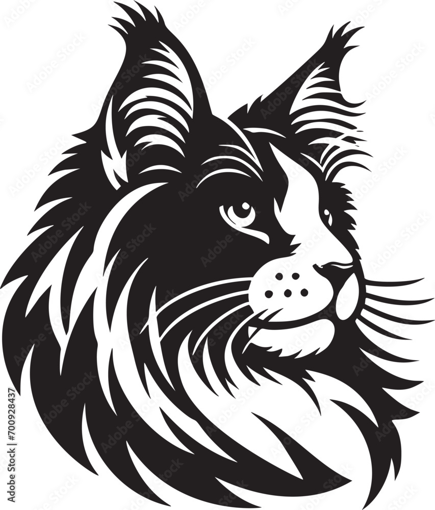 Black and White Cat Illustration