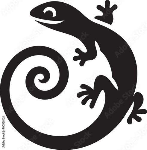 Spiral Lizard Silhouette