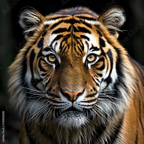 Portrait of Sumatran Tiger  Panthera tigris altaica 