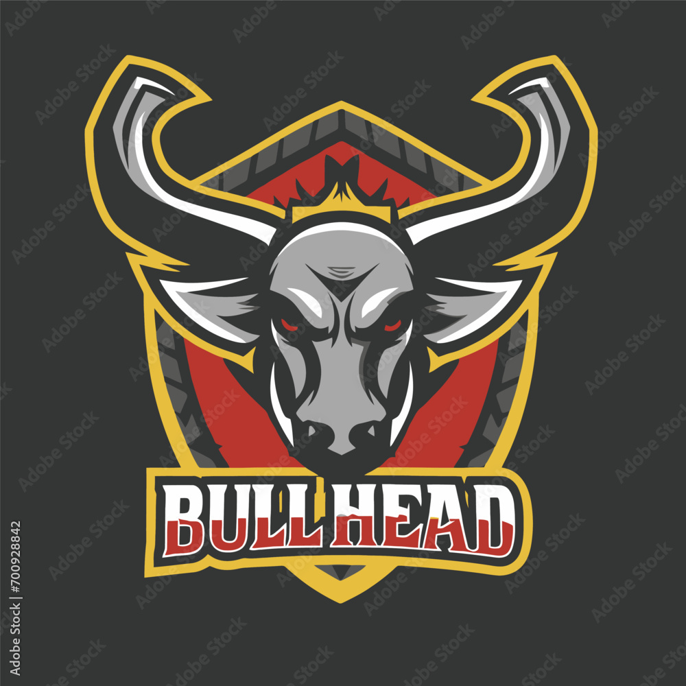 black bullhead vector  gaming logo