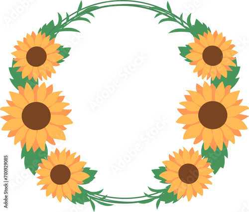 frame with sunflower