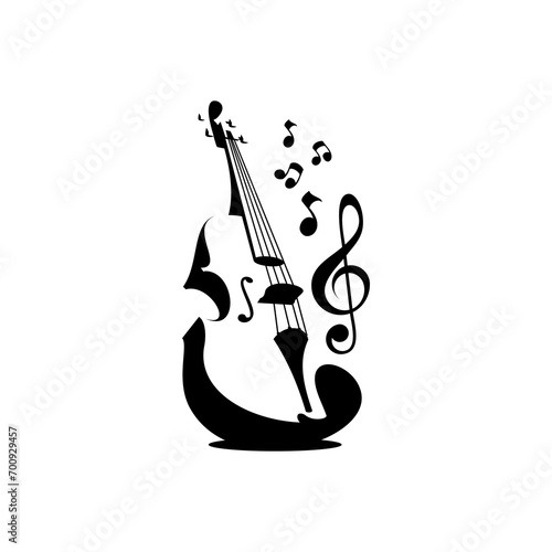 Violin vector design on white background 