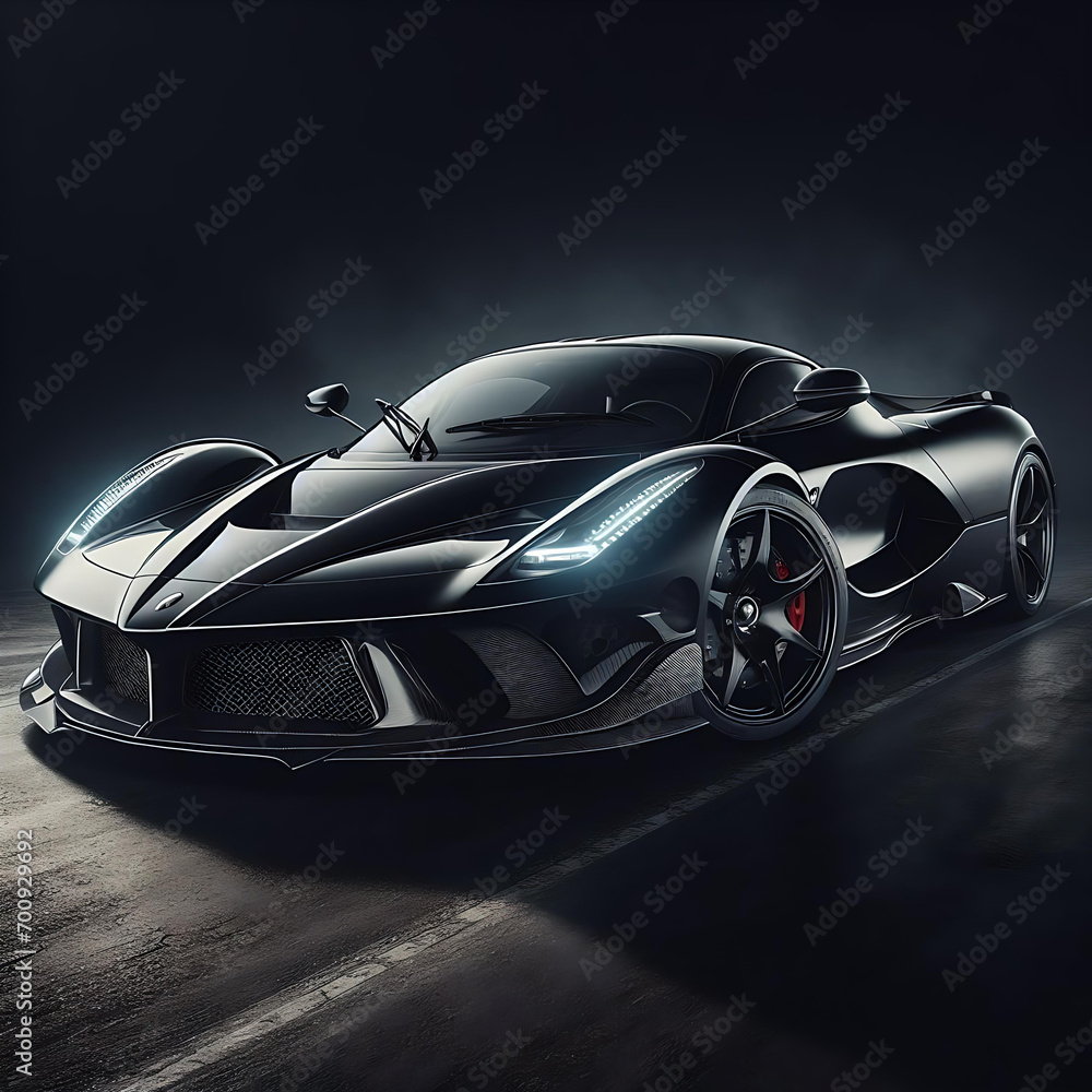 Fototapeta premium Black expensive car ai generated image