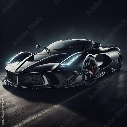 Black expensive car ai generated image