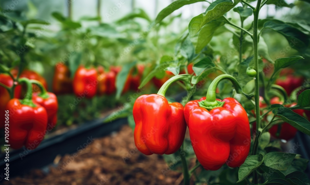 Beautiful ripe red pepper on branch in amazing garden. Beautiful ripe red pepper on branch in amazing garden.