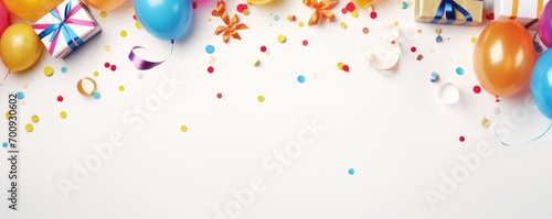 Birthday background theme with balloons and free space for your text.