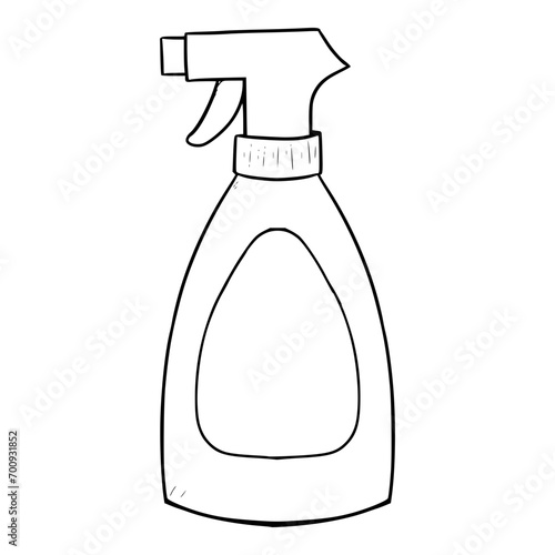 spray bottle  illustration Outline Sketch hand drawn vector