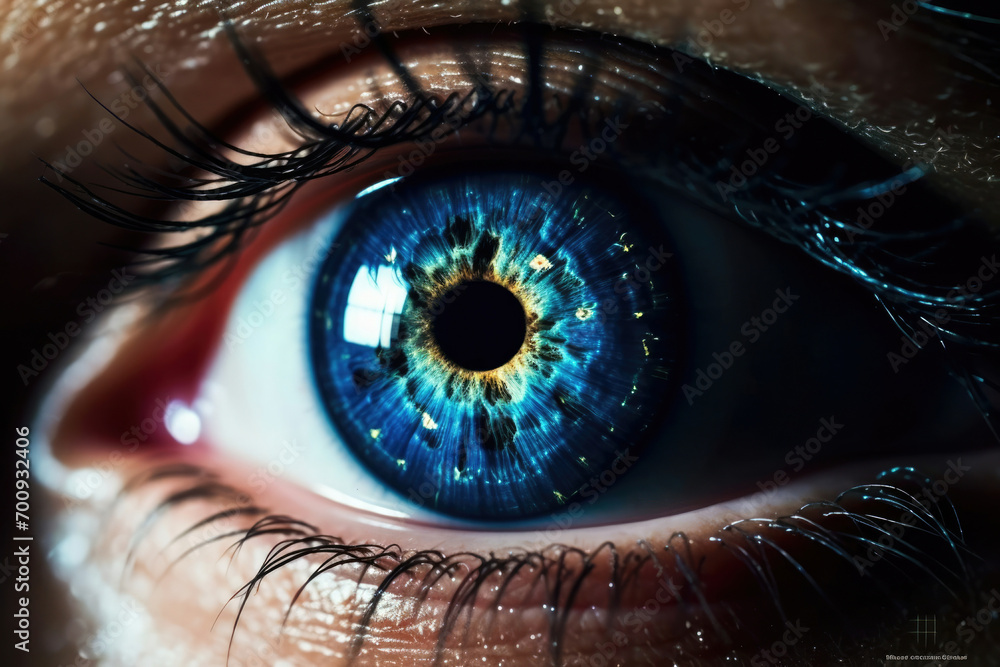 Woman beauty iris closeup vision female young macro human eye pupil eyeball