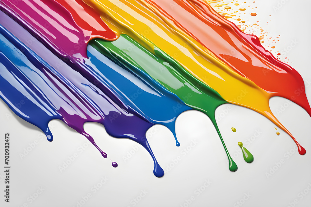 Naklejka premium Abstract Rainbow Color Paint Pattern Background. Generative AI