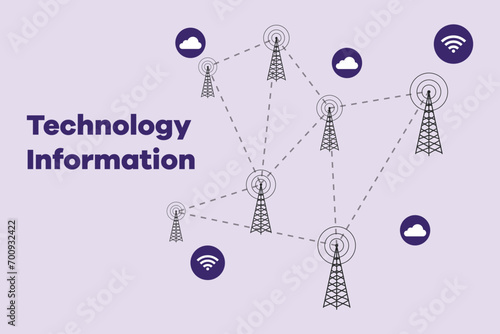 Information technology concept. Colored flat vector illustration isolated.