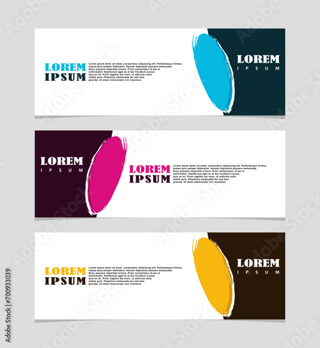 Abstract geometric web design banner template collection isolated on dark gray background EPS 10
