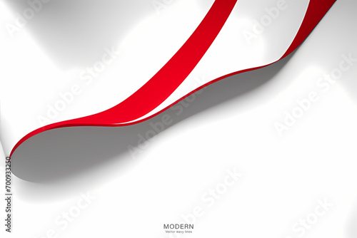 Abstract vector wavy lines flowing smooth curve red gradient color in concept of luxury, technology, modern.