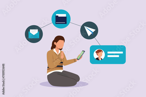 Information technology concept. Colored flat vector illustration isolated.
