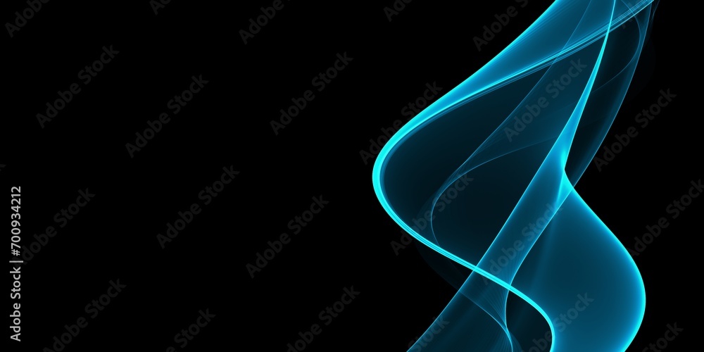 Abstract shiny color blue wave design element on dark background. Science design Abstract shiny color blue wave design element on dark background. Science design