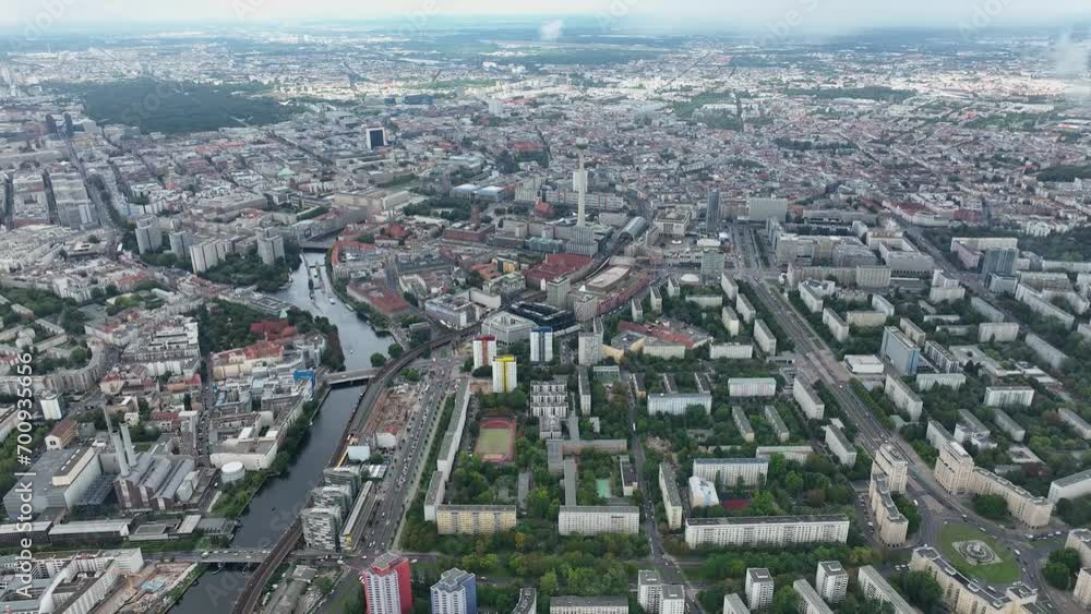Vidéo Stock City of Berlin, Germany from above.Aerial view of cityscape ...