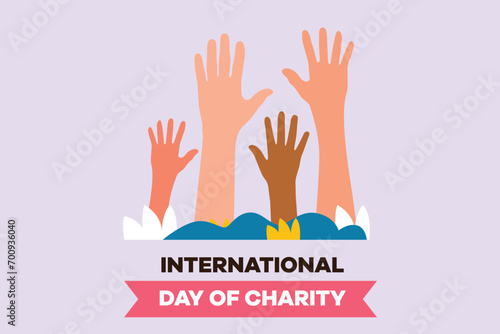 Charity, support and donation concept. Colored flat vector illustration isolated. photo