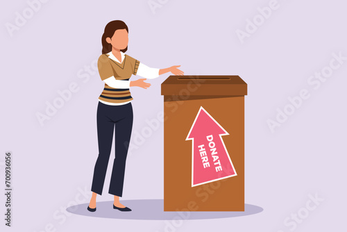 Charity, support and donation concept. Colored flat vector illustration isolated.