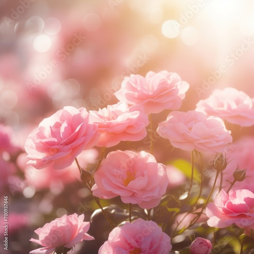 Big Pink Flowers in Sunshine © Professional Art