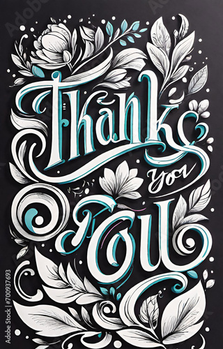 Thank you abstract floral design