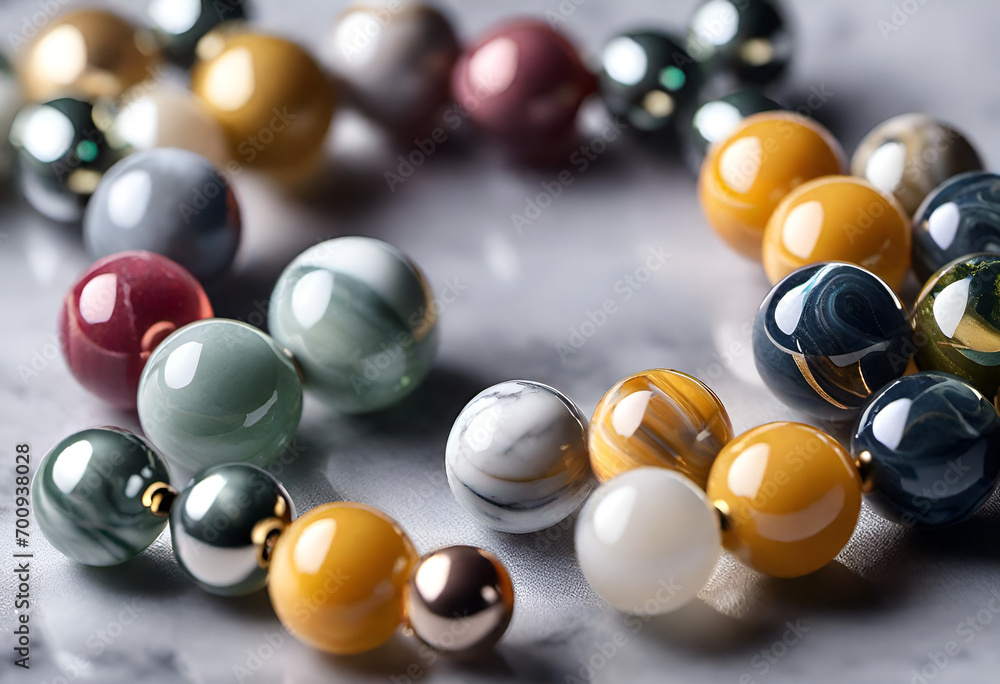 marble beads on minimal background marble beads on minimal background