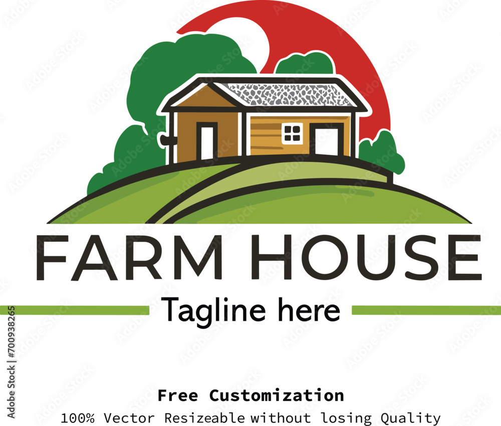 Free vector flat farm logo template collection