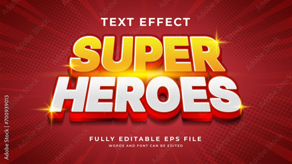 Vector super heroes text effect Vector super heroes text effect