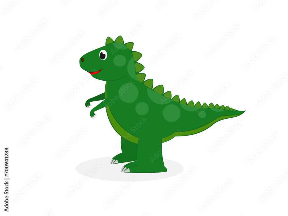 Fototapeta premium Cute dinosaur on white background.