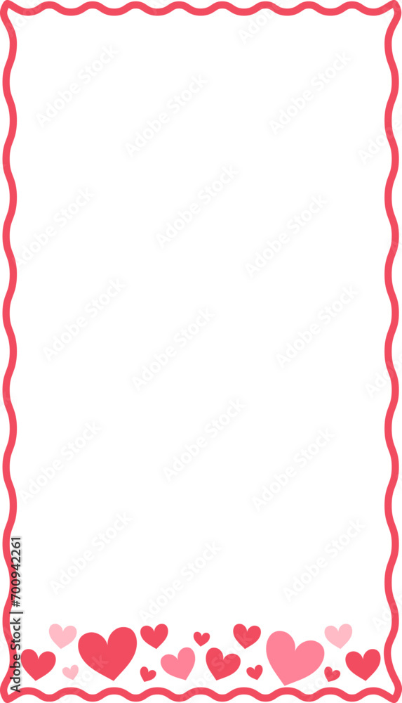 Valentine line hearts pattern border frame Valentine line hearts pattern border frame